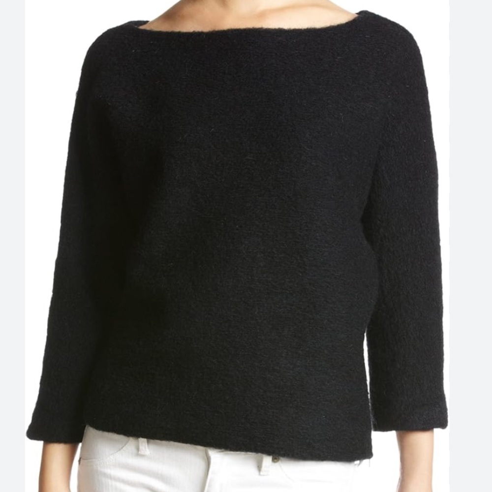 Rafaela Angora Lambs Wool Sweater Y2K Cozy Fuzzy Femme Luxurious 3/4 Sleeves M